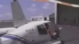 Helicopter Whacks Hanger on Takeoff