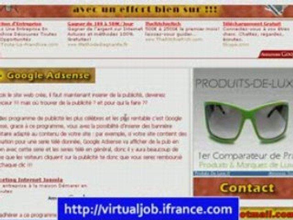 travailler sur internet