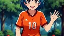 Anime Football Match Between Girls and Kid Brother