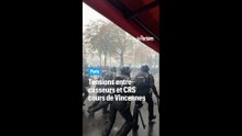Tensions à Paris : jets de projectiles et charges de CRS