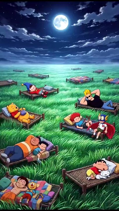 Cartoon Friends Sleeping Under the Full Moon 🌕 - video Dailymotion