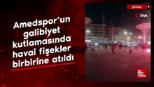 Cizre'de Amedspor'un galibiyet kutlamasında havai fişekler birbirine atıldı