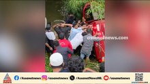 നാല് വയസുകാരി ഉൾപ്പെടെ 7 പേർ സഞ്ചരിച്ച കാർ നിയന്ത്രണംവിട്ട്  തോട്ടിലേക്ക് മറിഞ്ഞു; 2 പേർക്ക് പരിക്ക്