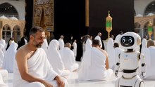 Cute Robot Distributes Gulab Jamun at the Holy Kaaba 🕋🤖