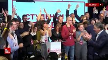 Sırbistan'da "Öğrenci Listesi" seçim galibiyetini kutladı