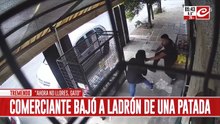 Comerciante reduce a ladrón alas patadas limpias: "Ahora no llorés., gato"