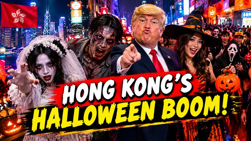 Hong Kong HALLOWEEN BOOM! Ghosts, Zombies & Trump Lookalikes Draw Massive Crowds | World