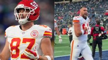 Travis Kelce stops to thank soldiers before Chiefs-Seahawks game