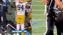 Lions-Packers referee takes a kick, then throws the flag from the ground