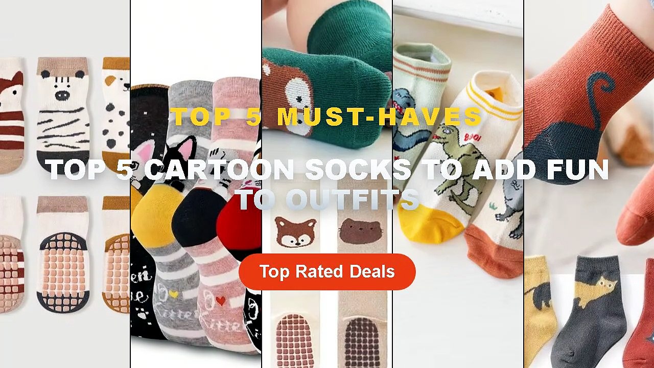 Cheap & Best Top 5 Cartoon Socks To Add Fun To Outfits Unboxing ...