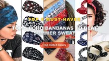 Amazing Top 5 Boho Bandanas To Beat Summer Sweat You Need To See - Fashion Paisley Bandana Headband for Women Top Knotte...