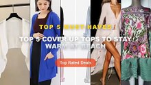 Amazing Top 5 Cover‑Up Tops To Stay Warm At Beach You Need To See - WINYI Women's Pleated Elastic Casual Short Dress Bea...