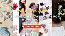 Don't Buy Top 5 Vintage Flower Clips For Boho Looks Before Watching This! - Faux Pearl Decor Flower Design Hair Claw Non...