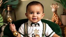 Baby Boy Wild Safari Party Outfit with Three Animals