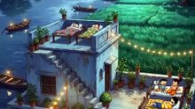 Cartoon Friends Sleeping on a Moonlit Rooftop 🌕