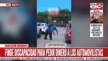 Escrachado: finge discapacidad para pedir dinero a los automovilistas
