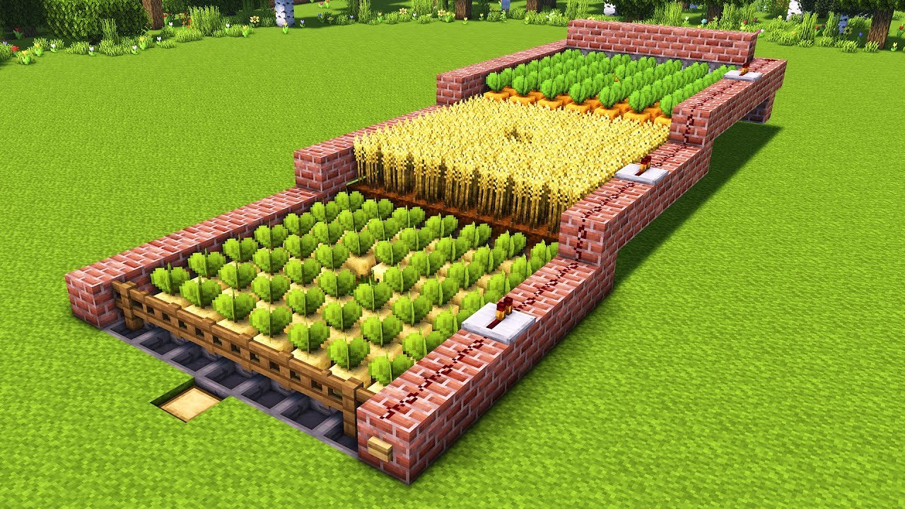 Minecraft Auto Crop Farm Tutorial: Simple Automatic Village Build ...