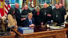 Arcebispos e bispos católicos na Casa Branca com Donald Trump