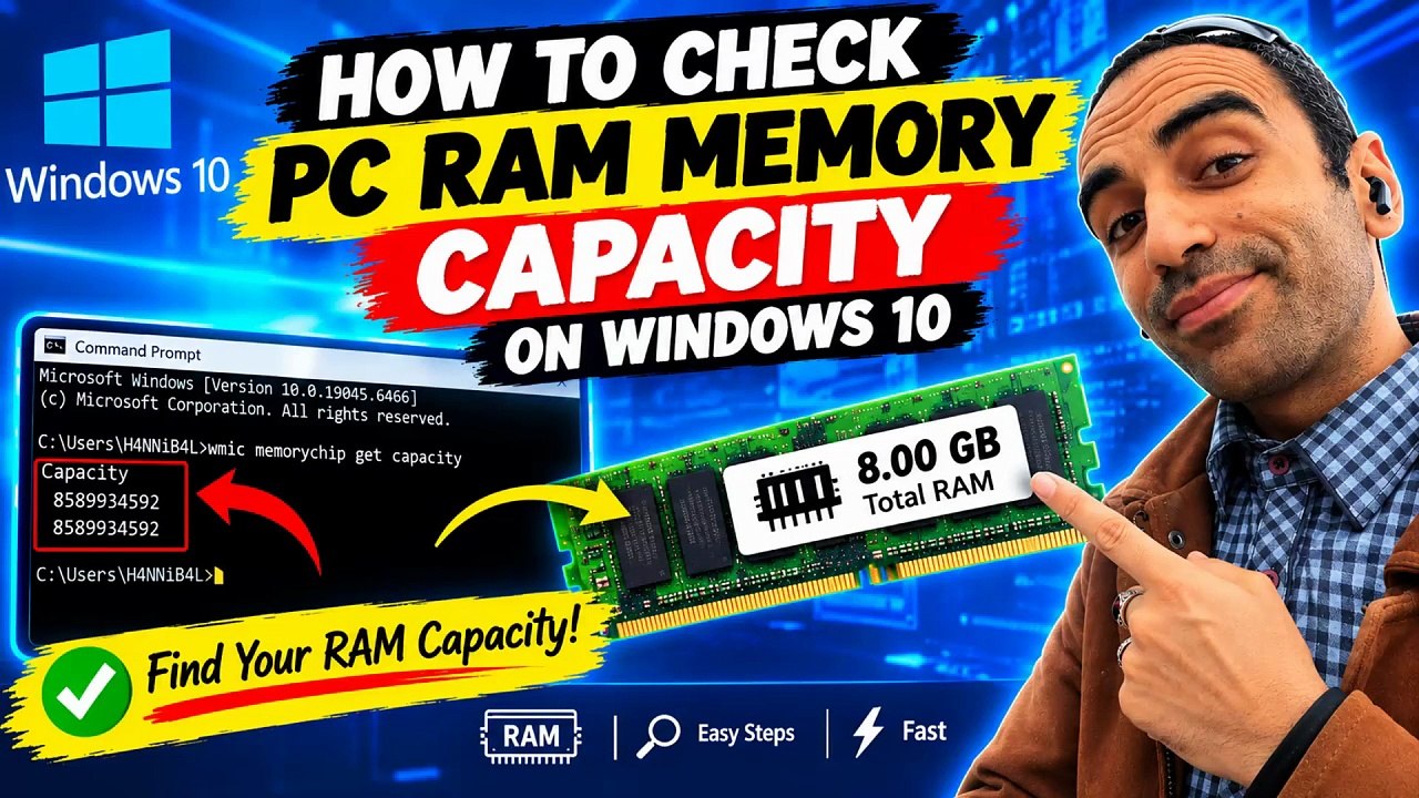 How to Check PC RAM Memory Capacity on windows 10 - video Dailymotion