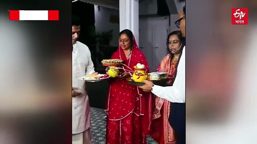 रवि किशन के परिवार संग डिप्टी सीएम ब्रजेश पाठक के आवास पर करवाचौथ, पारंपरिक तरीके से हुई पूजा