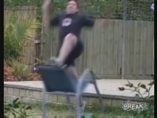 Kid Wipes Out Jumping Over Chair