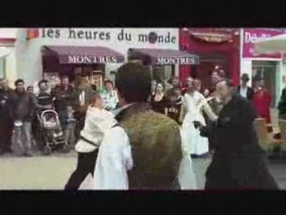 Cimeterre contre bâton - démonstration en public.