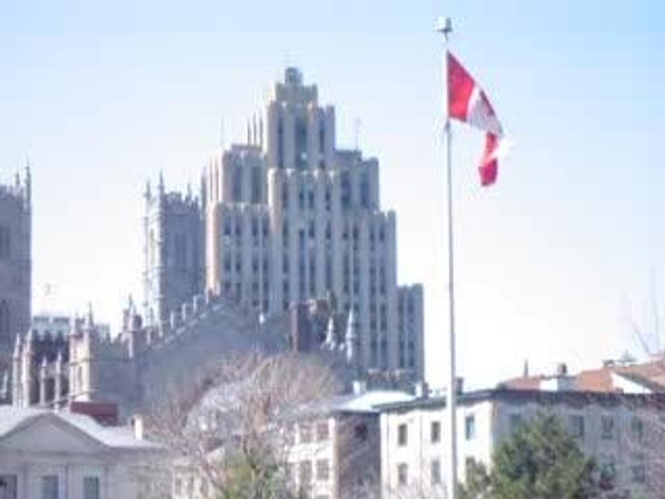 Canadian Flag over the Ugly Building