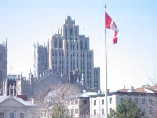 Canadian Flag over the Ugly Building