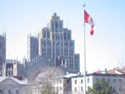 Canadian Flag over the Ugly Building