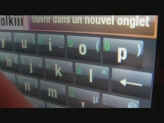 Interface Archos 5 : clavier