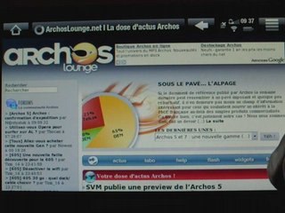 Archos 5 navigation internet