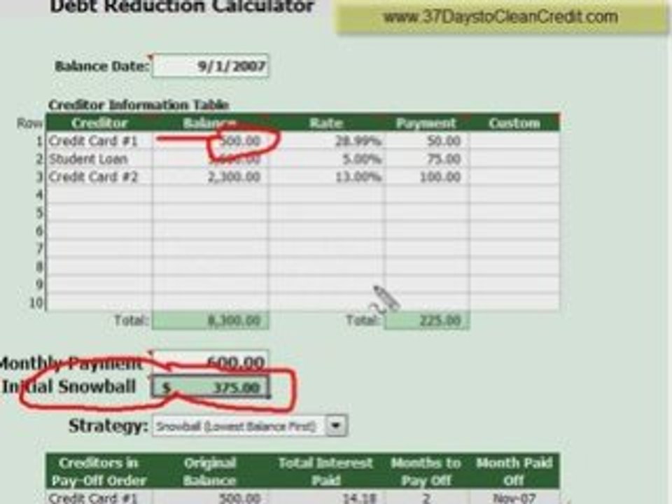 FREE Debt Reduction Tool