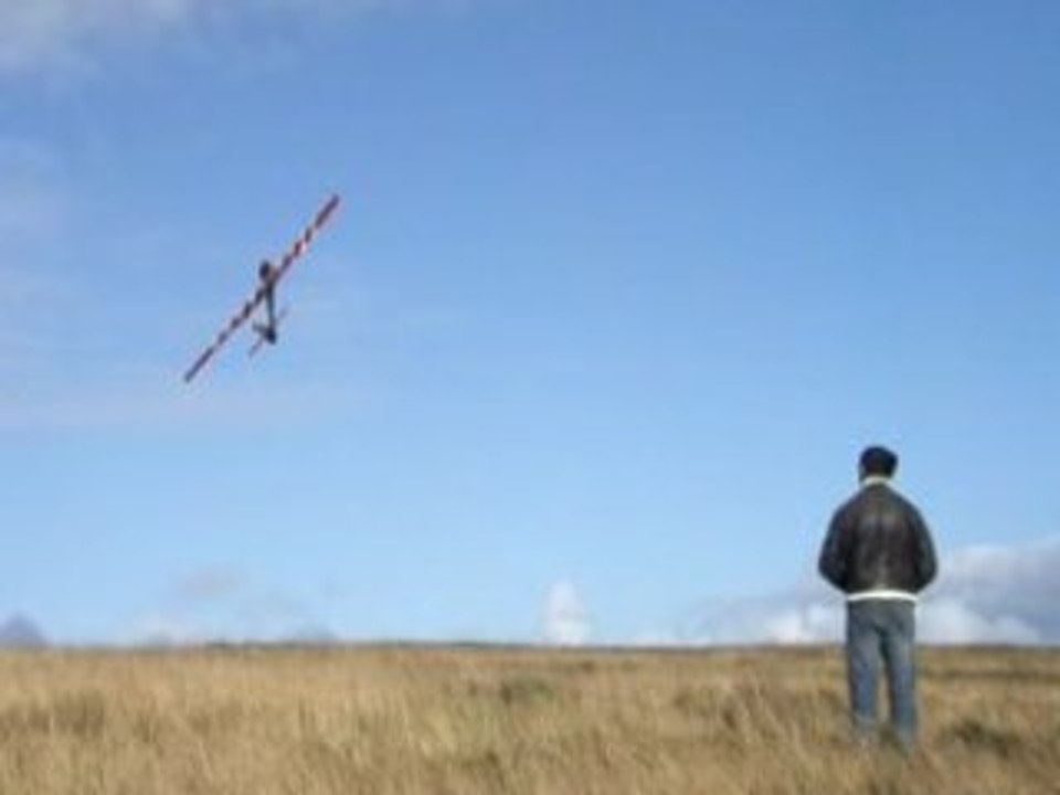 Attéro en vol dos d'un planeur Excalibur 2.0