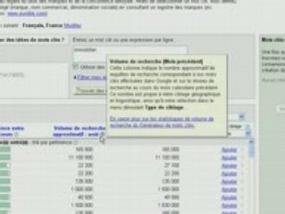 Generateur de mot cle - video 1