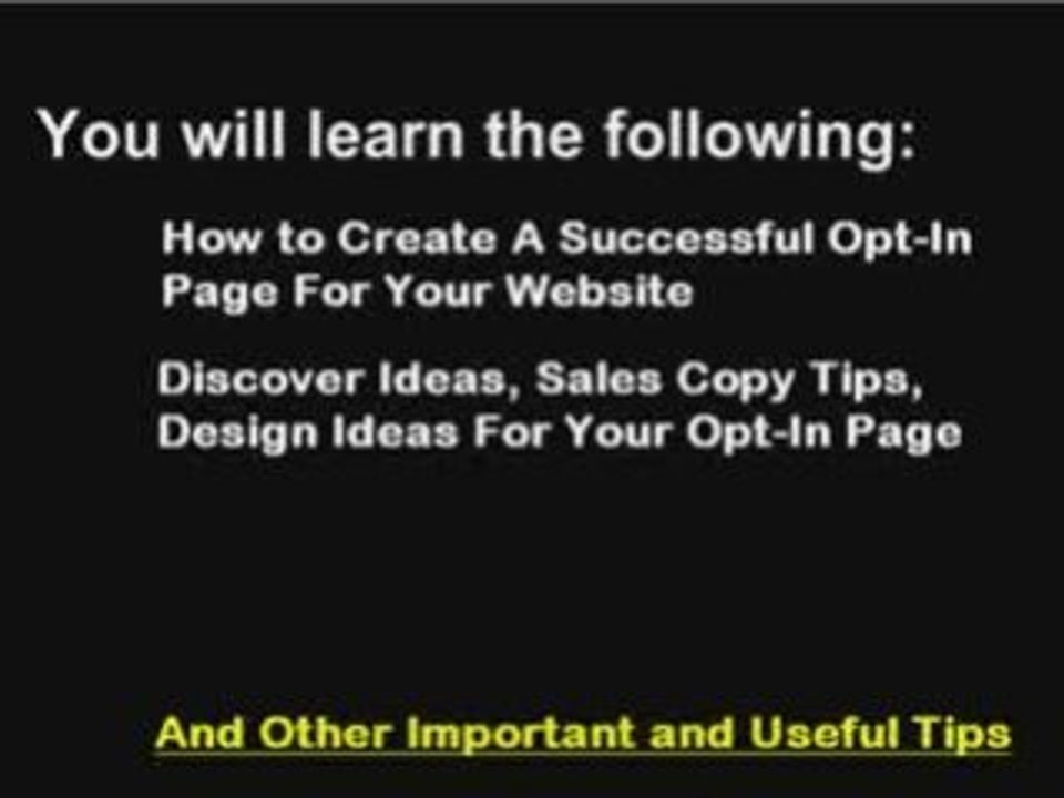 Create Cash Generating Opt-In Page