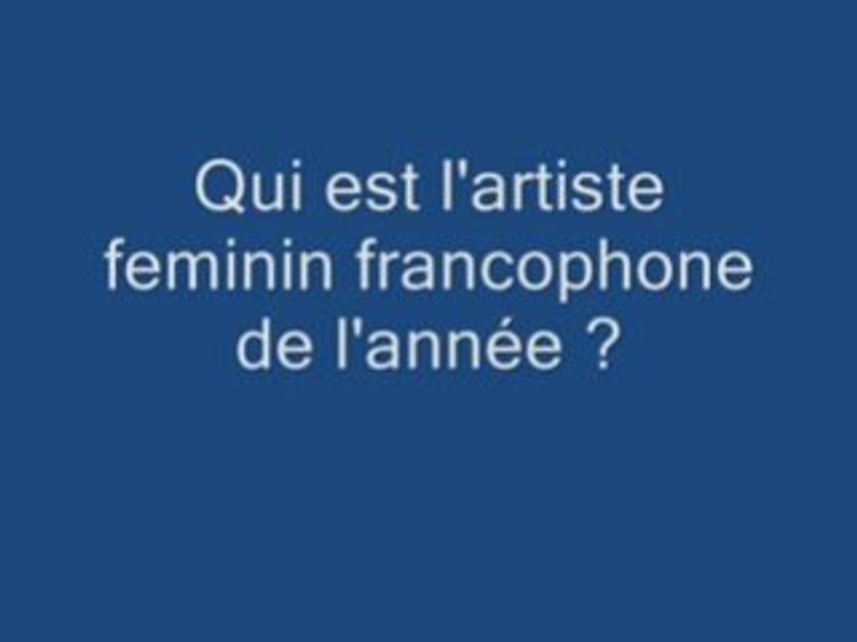 Artiste feminine francophone de l'année 2009