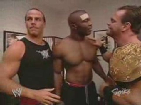 HBK, Benjamin, Benoit, Foley, Bischoff and Nitro Backstage