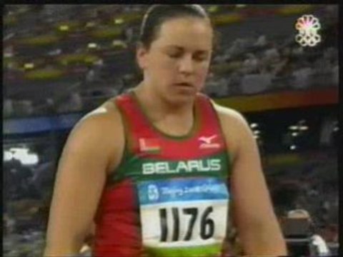 Athlé lancer poids féminin finale JO 2008