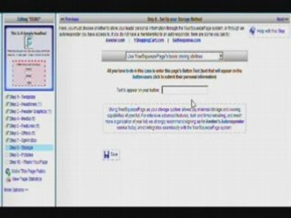 How to make a squeeze or capture web page
