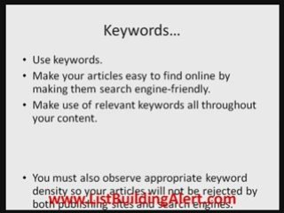 List Building with Article Marketing