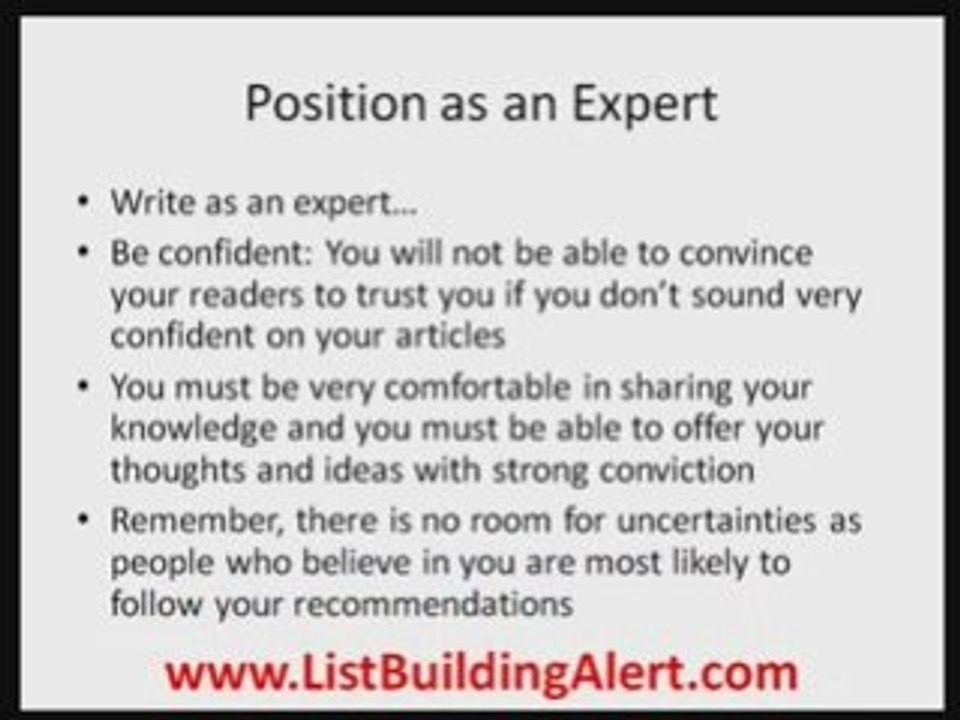 Build My List with Article Marketing