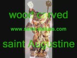 statue of st. augustine wooden, carved & handcrafted!