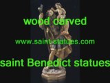 saint benedict statues wooden, carved & handcrafted!