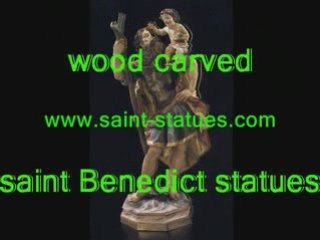 statue of saint benedict wooden, carved & handcrafted!