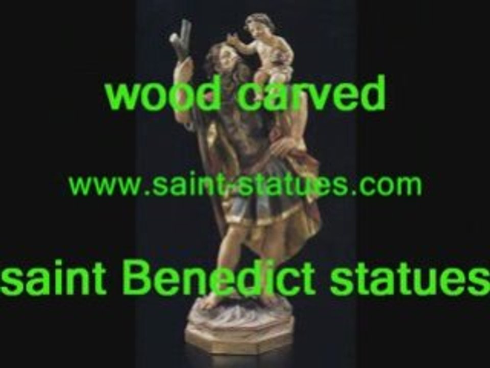 statue of st. benedict wooden, carved & handcrafted!