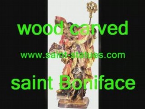 statue of st. boniface wooden, carved & handcrafted!