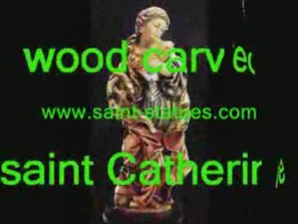 saint catherine statues wooden, carved & handcrafted!