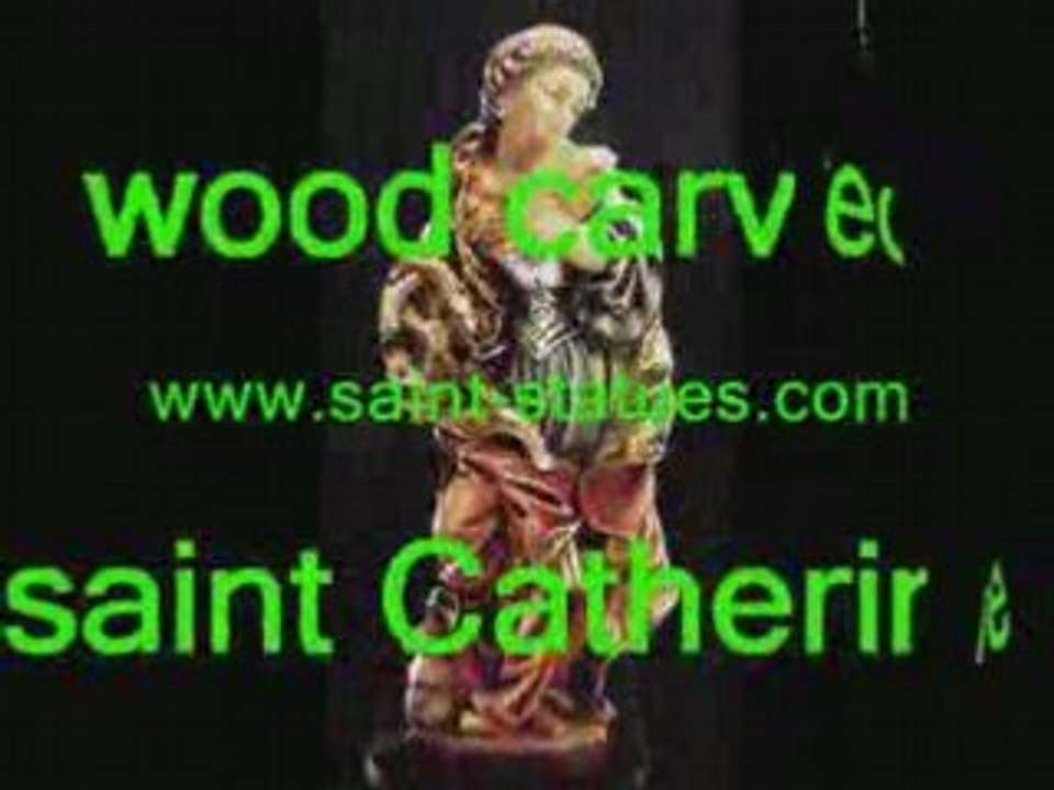 st. catherine statues wooden, carved & handcrafted!