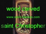 statue of saint christopher wooden, carved & handcrafted!