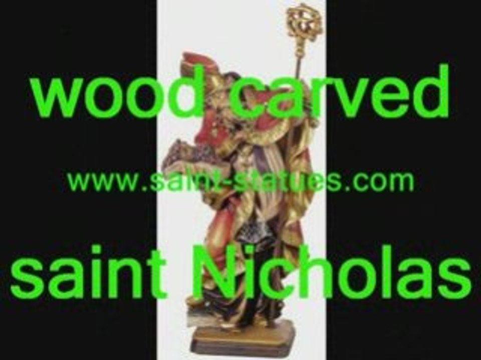 saint nicholas statues wooden, carved & handcrafted!